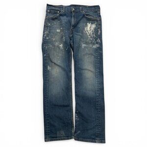 Levi's 505 Jeans Distressed Regular Straight Leg Men's 33 x 29 Paint Splatter